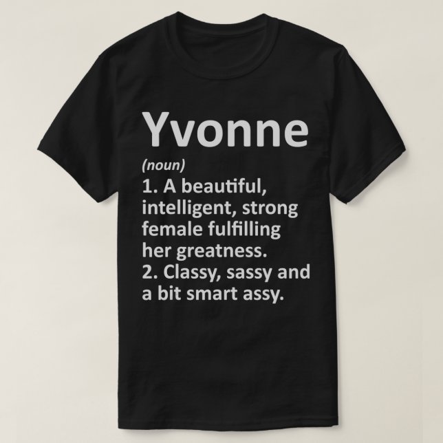 Camiseta YVONNE Definição Nome Personalizado Funny Christma (Frente do Design)