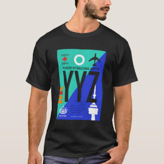 Camiseta Yyz Airport Code Baggauge Tag Toronto Canadá