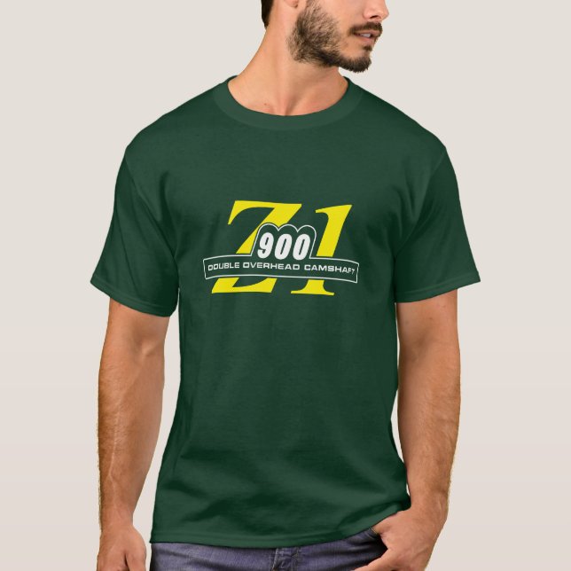 Camiseta Z1 legendário 900 verde e amarelo (Frente)