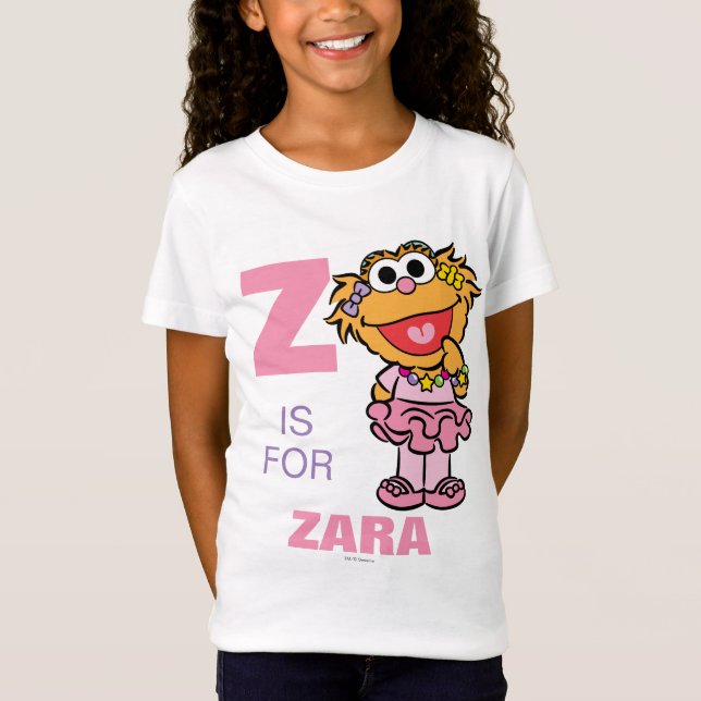 Camiseta Z é para Zoe | Adicione seu nome (Frente)