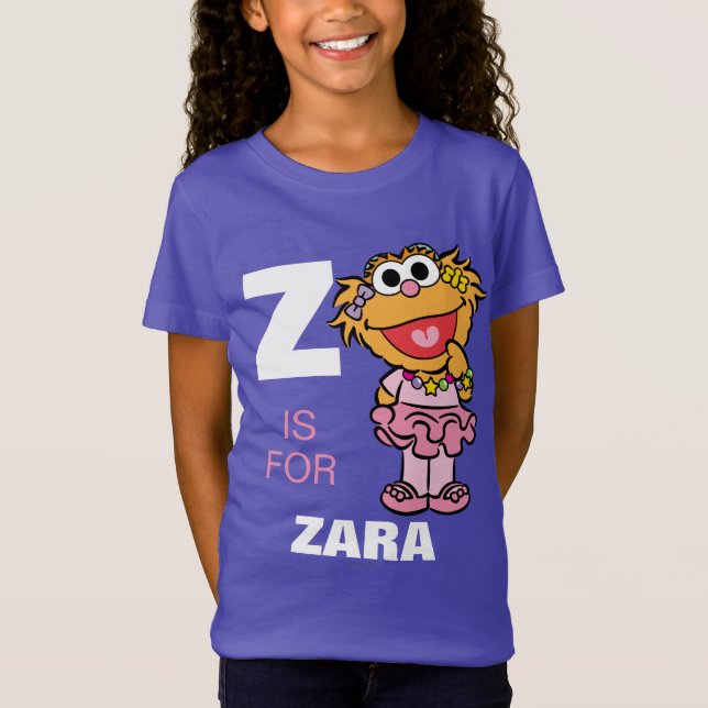 Camiseta Z é para Zoe | Adicione seu nome (Frente)