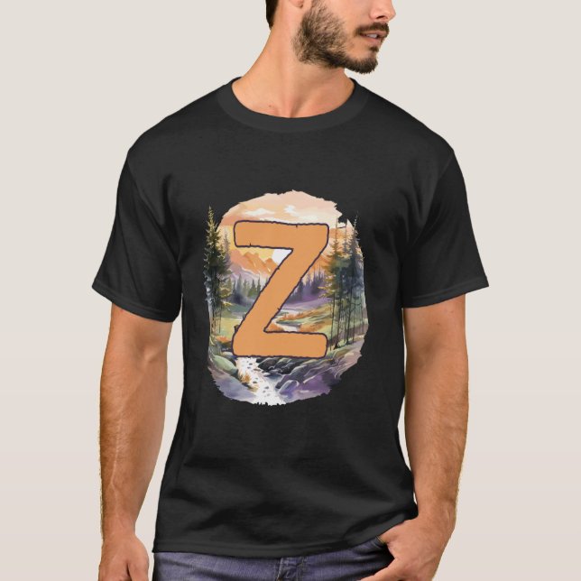 Camiseta Z Grande Letra Forest Wild Trek Hiking (Frente)