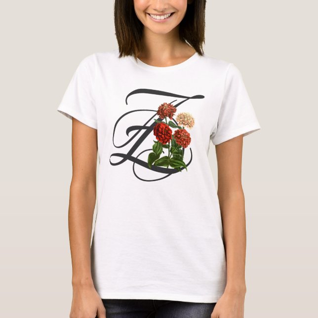 Camiseta Z inicial, Zinnia T-Shirt (Frente)
