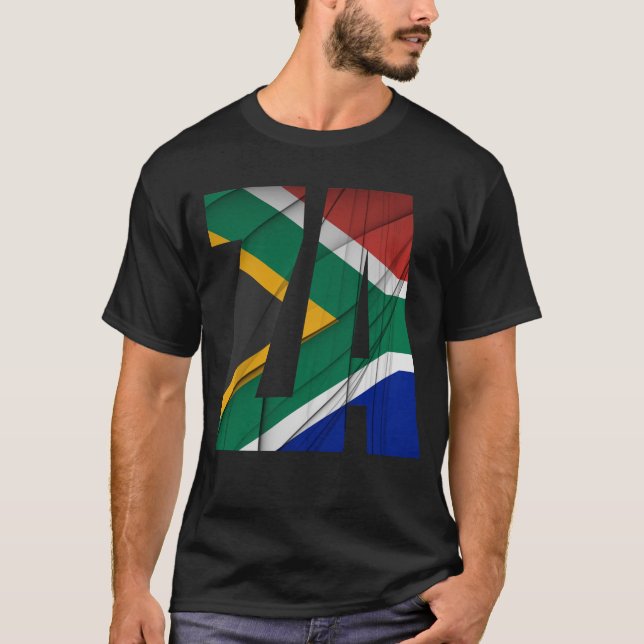 Camiseta ZA - Bandeira da África do Sul (Frente)