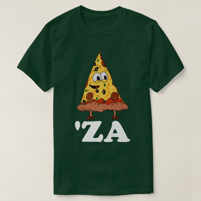 Camiseta Za Pizza Slang 'Za - Fatia Engraçada de Pizza Abbr (Frente do Design)