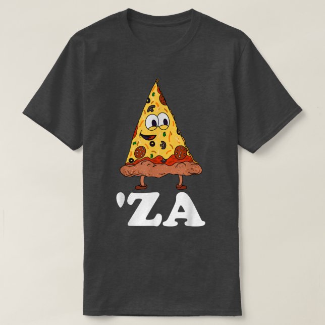 Camiseta Za Pizza Slang 'Za - Fatia Engraçada de Pizza Abbr (Frente do Design)