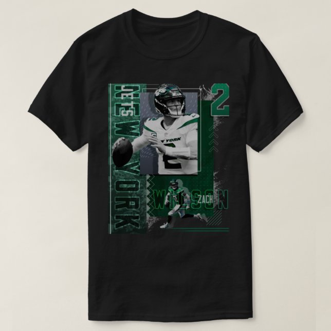 Camiseta Zach Wilson Football Paper (Frente do Design)