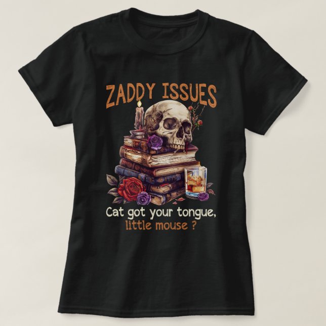 Camiseta Zaddy Problemas Cat Pegou Seu Pequeno Rato De Líng (Frente do Design)