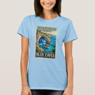 Camiseta Zakynthos Grécia Cartaz de Viagem Retro – Explore 