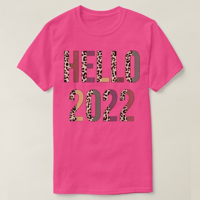 Camiseta zAlR Hello 2022 Festa do Feliz ano novo Leopard (Frente do Design)