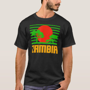 Camiseta Zâmbia Africa Vintage Sunset Savannah Ghanaian Roo