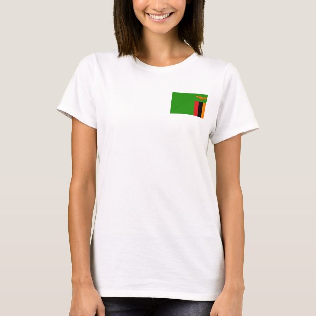Camiseta Zâmbia Flag e Map dk T-Shirt (Frente)