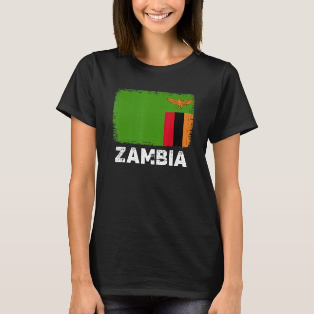 Camiseta Zambia Flag   Support Zambian People Women Men   (Frente)