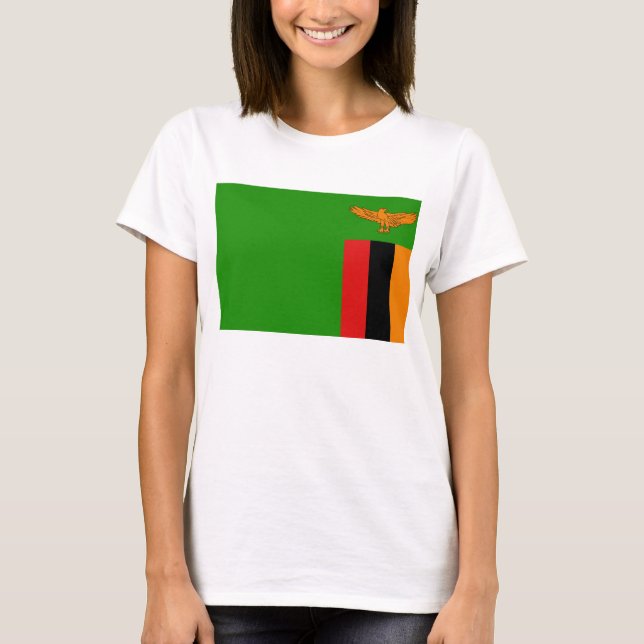 Camiseta Zâmbia Flag x Map T-Shirt (Frente)