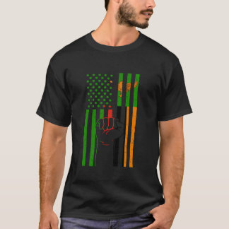 Camiseta Zâmbia Handfist EUA América Zambian Flag Zambian P