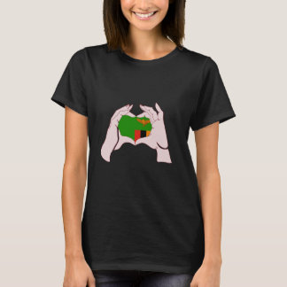 Camiseta Zambia Handsign Heart Zambian Flag Zambian Pride