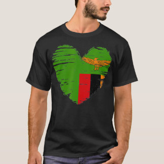 Camiseta Zambia Heart Zambian Flag Zambian ideia de present
