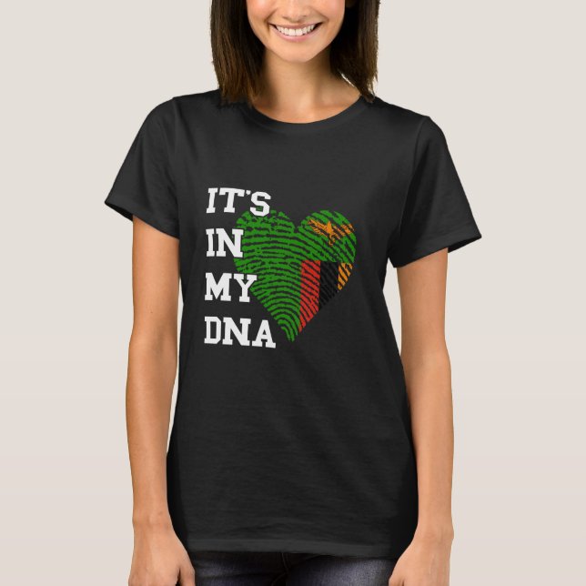 Camiseta Zambia It's In My DNA Heart Zambian Pride Zambian  (Frente)