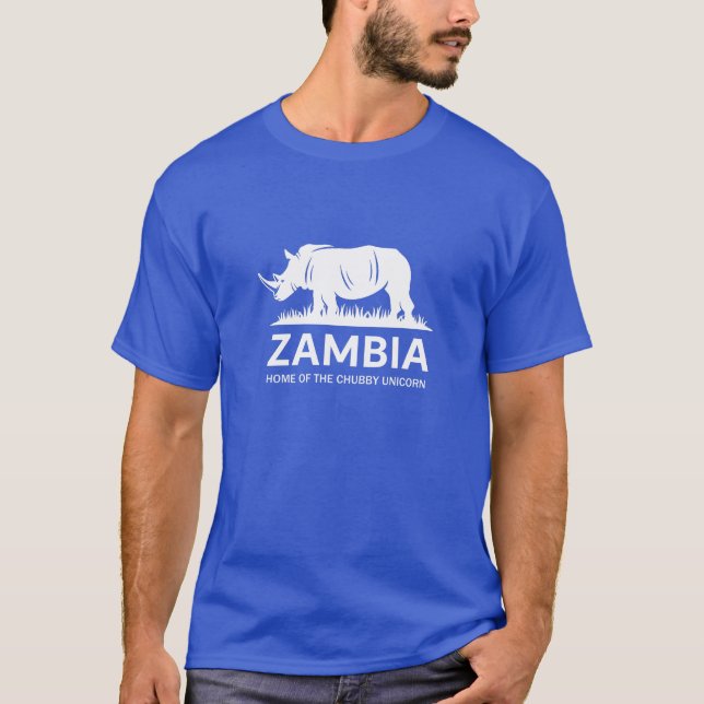 Camiseta Zâmbia Rhino Casa do Chubby Unicorn (Frente)