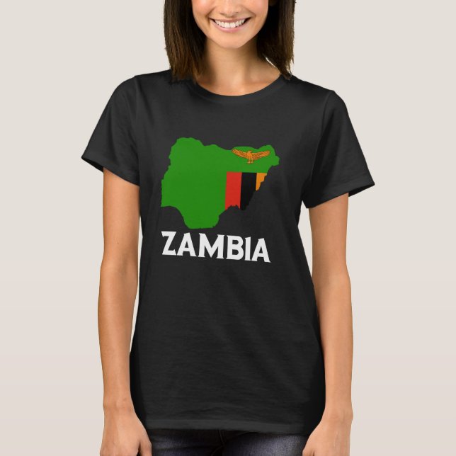 Camiseta Zambia Zambian Pride Zambian Roots Map Zambian Fla (Frente)