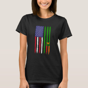 Camiseta Zambian Roots Half American Flag Patriótico Zambia
