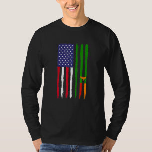 Camiseta Zambian Roots Half American Flag Patriótico Zambia