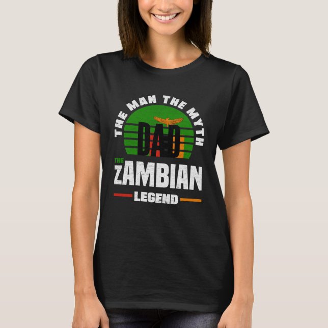 Camiseta Zambian Zambia Zambian Flag Fathers Day (Frente)