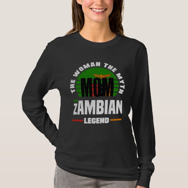 Camiseta Zambian Zambia Zambian Flag Mothers Day (Frente)