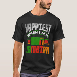 Camiseta Zambiano Zâmbia Bandeira Zambiana Mais Feliz Quand