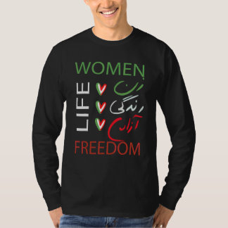 Camiseta Zan Zendegi Azad Empoderar Mulheres Vida Liberdade