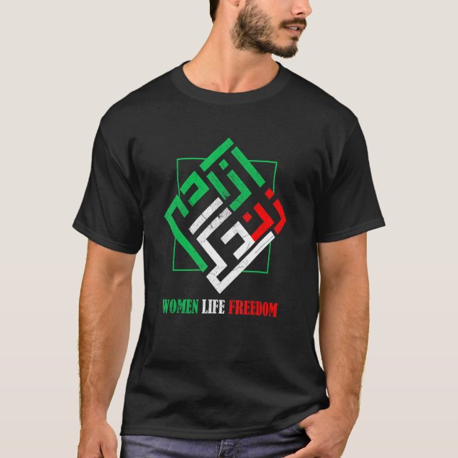 Camiseta Zan Zendegi Azadi Mulher Persa Liberdade (Frente)
