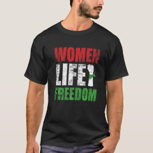 Camiseta Zan Zendegi Azadi Mulher Persa Mão Liberdade
