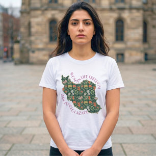 Camiseta Zan Zendegi Azadi Presente Persa Rosa