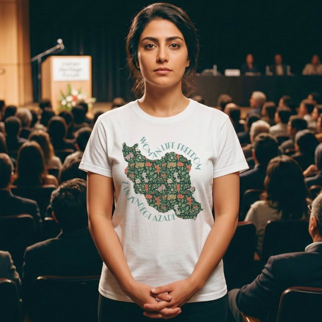 Camiseta Zan Zendegi Azadi | Presente Persa Verde (Zan Zendegi Azadi | Persian Gift Green T-Shirt)