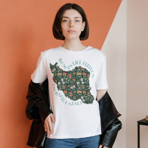 Camiseta Zan Zendegi Azadi   Presente Persa Verde