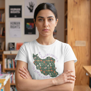 Camiseta Zan Zendegi Azadi Presente Persa Violeta