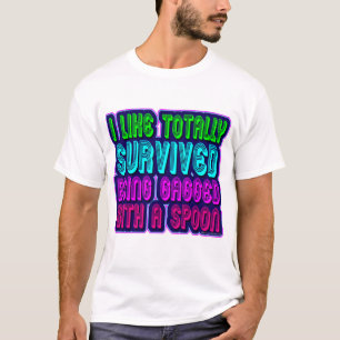 Camiseta Zangado com um sobrevivente da colher!
