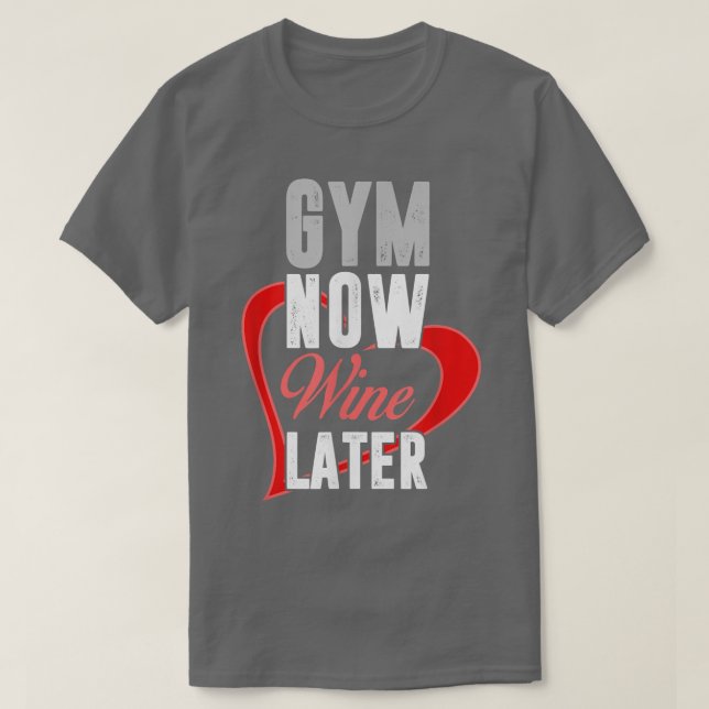 Camiseta Zany Brainy Workout Gym Agora Vinho Mais TardeFitn (Frente do Design)