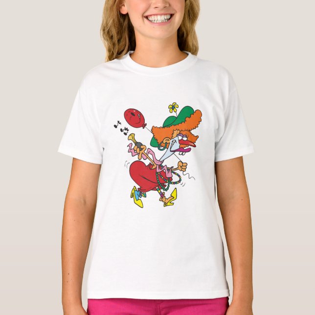 Camiseta Zany Woman Running Clown (Frente)