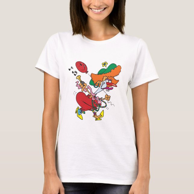 Camiseta Zany Woman Running Clown (Frente)