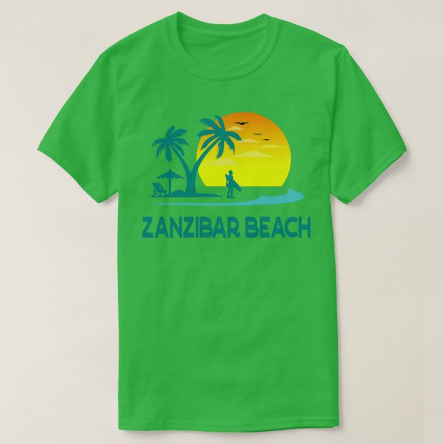 Camiseta Zanzibar de praia (Frente do Design)