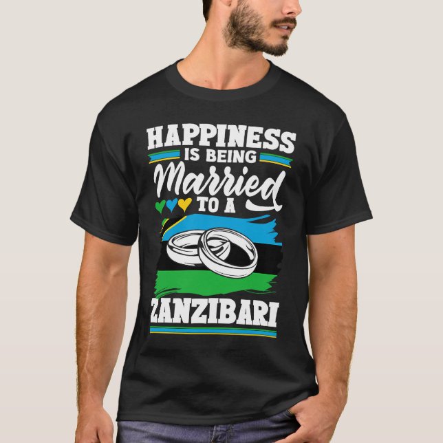 Camiseta Zanzibar Sinaliza Que A Felicidade Está Sendo Casa (Frente)