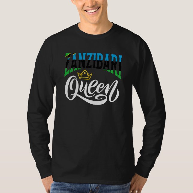 Camiseta Zanzibari Queen Zanzibar Zanzibari Zanzibar Flag (Frente)
