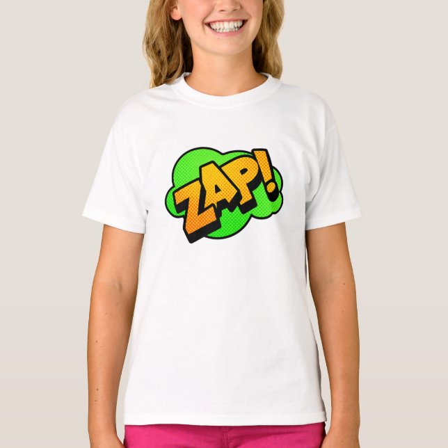 Camiseta Zap de fontes cômicas (Frente)