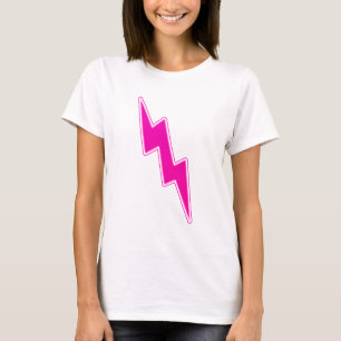 Camiseta Zap - o parafuso de relâmpago cor-de-rosa
