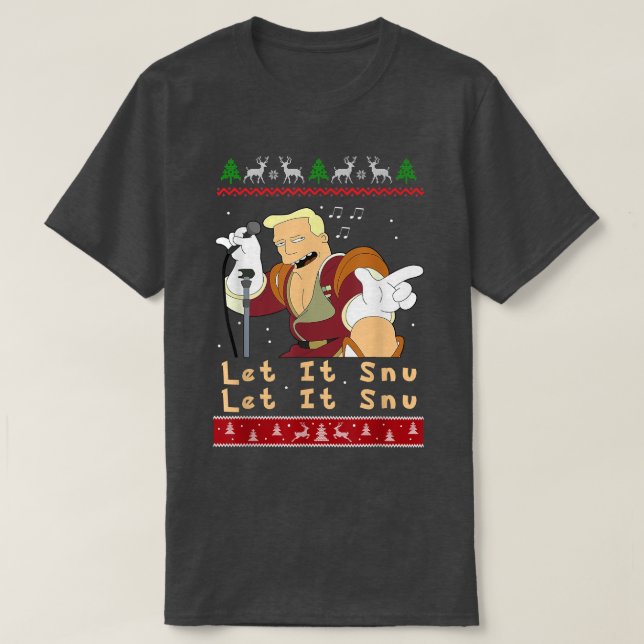 Camiseta Zapp Brannigan Deixa-o passar o Natal (Frente do Design)