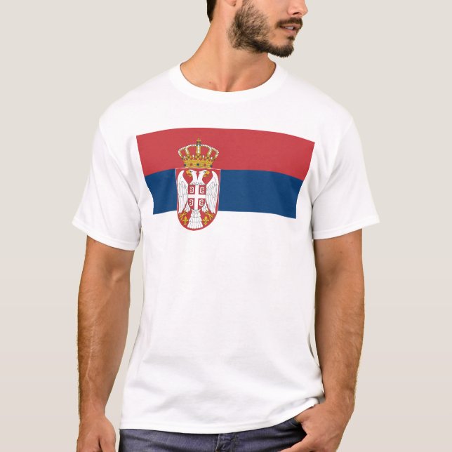 Camiseta Zastava Srbije, bandeira sérvio (Frente)