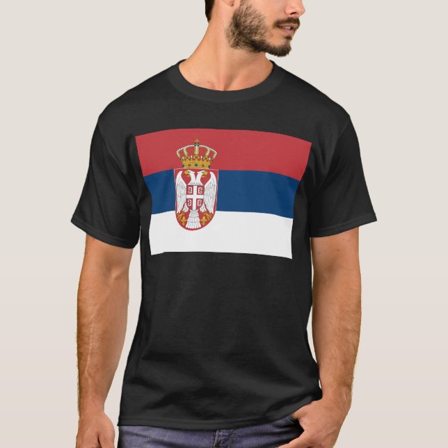 Camiseta Zastava Srbije, bandeira sérvio (Frente)