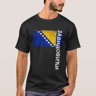 Camiseta Zavidovici Bósnia Bandeira Para Homens Bósnios Mul
