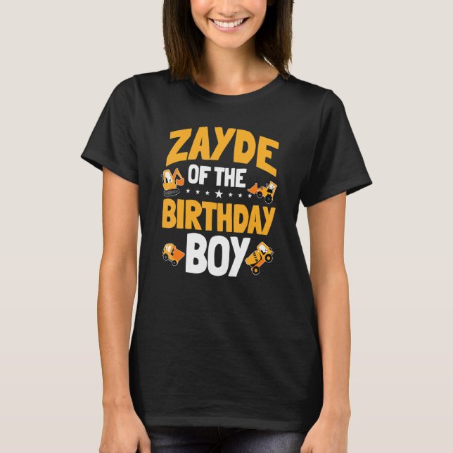 Camiseta Zayde Do Aniversário Da Construção De Meninos (Frente)